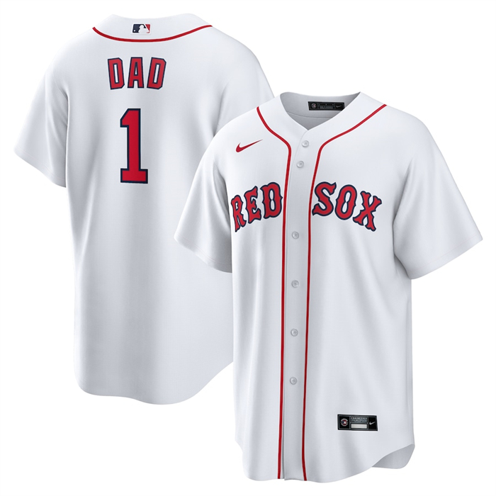 Camiseta Beisbol Hombre Boston Red Sox NO 1 Dad Primera Replica Blanco